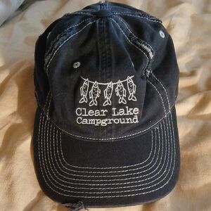 District Blue Camping Hat with Embroidered Design